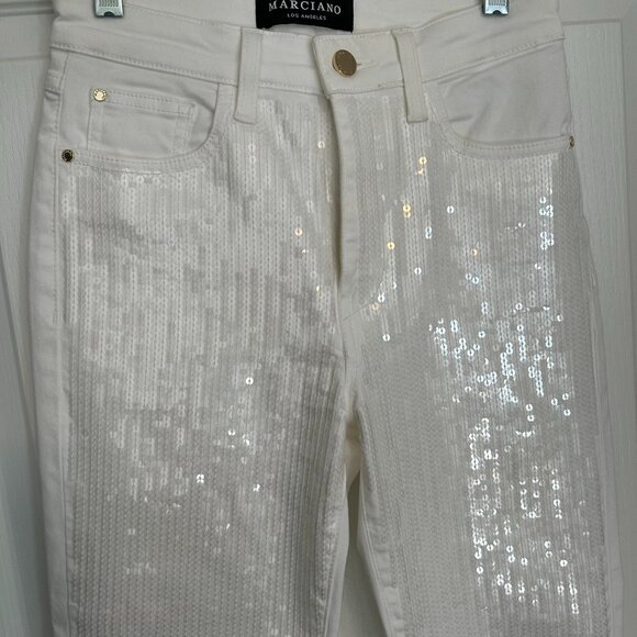 Marciano White Sequin Skinny Jeans – Size 26 - Picture 7 of 7